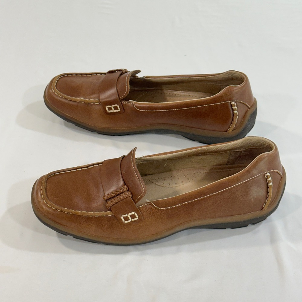 Red Wing 4012 Women 7M Brown Leather Moc Toe Loafers Penny Slip On Driving Shoes